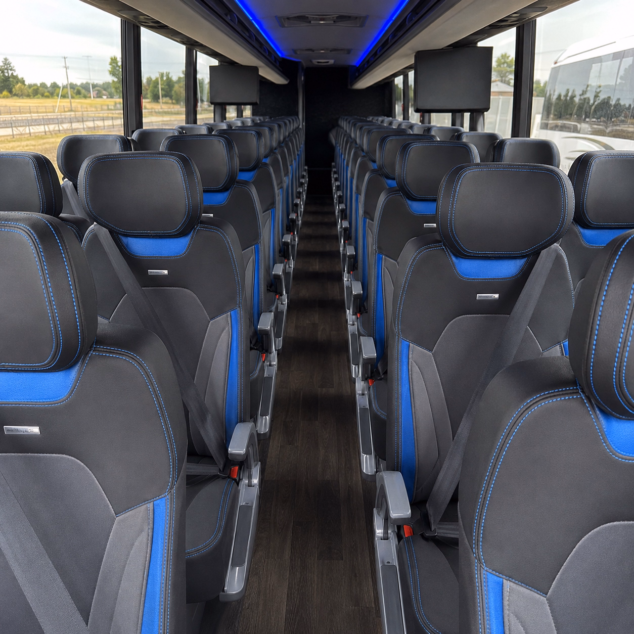 clovis charter bus rental interior