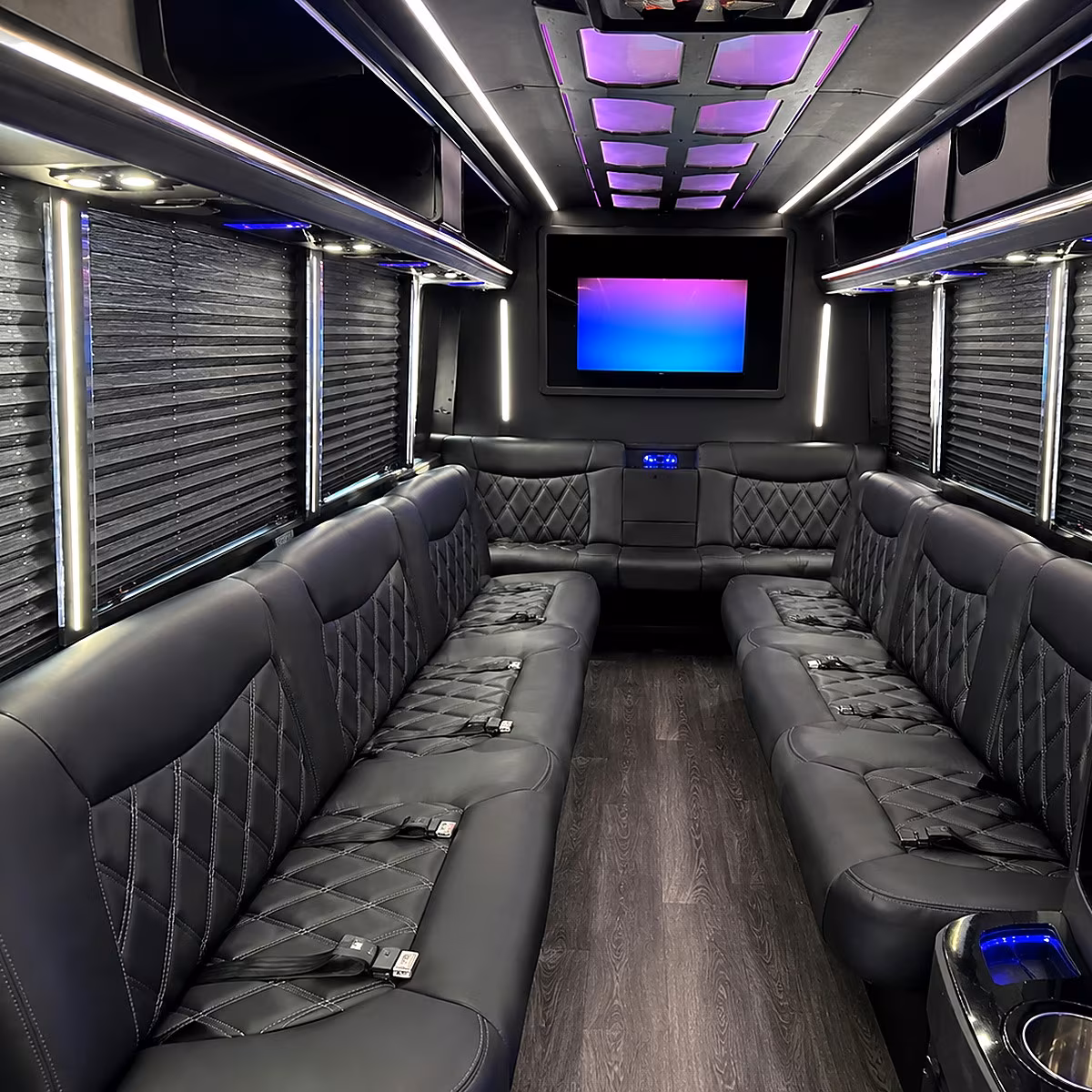 merced party bus rental interior